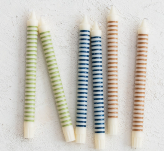 Striped Taper Candles