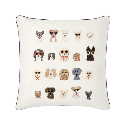 Dog Days Embroidered Pillow