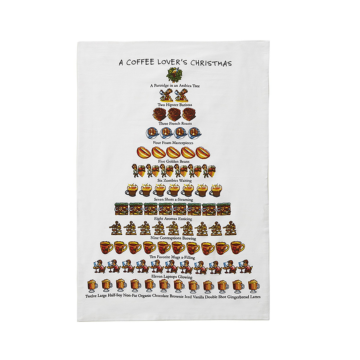 "A Coffee Lover's Christmas" Kitchen Towel