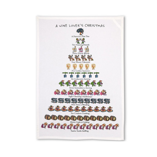 "A Wine Lover's Christmas" Kitchen Towel