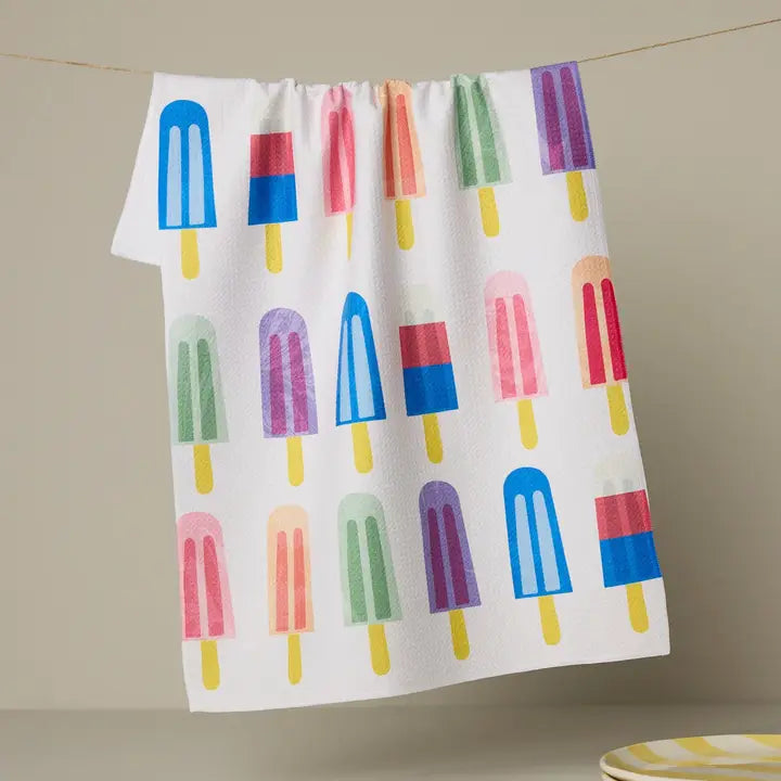 Geometry Poppy Popsicles Tea Towel