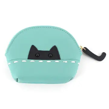 Leather Kitty Coin Purse