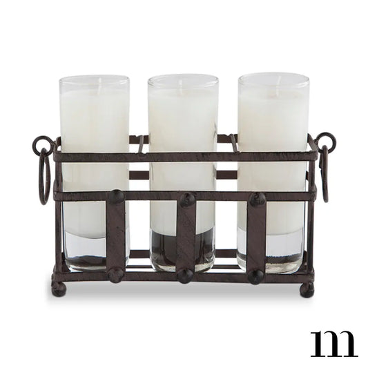 Mixture Three-Votive Metal Holder