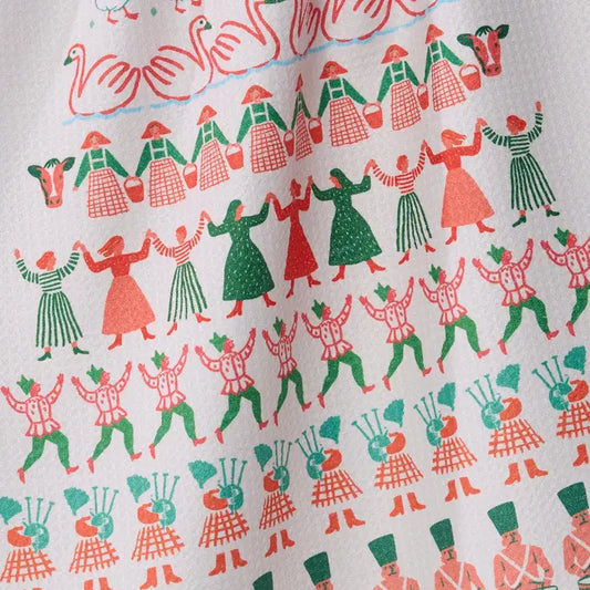 Geometry Counting Christmas Tea Towel