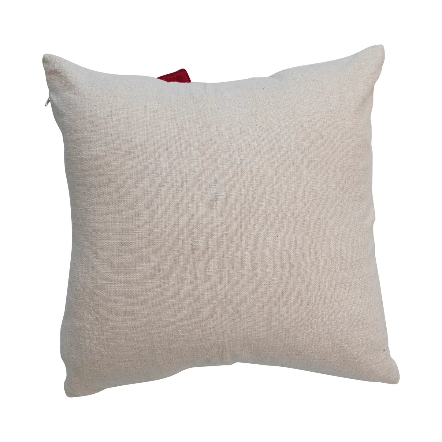 Cotton Throw Pillow with Velvet Bow