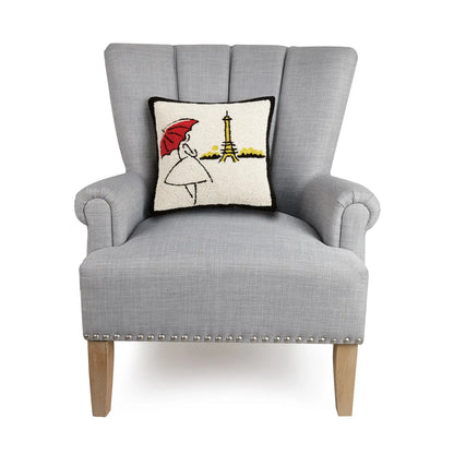 Red Umbrella in Paris Hook Pillow