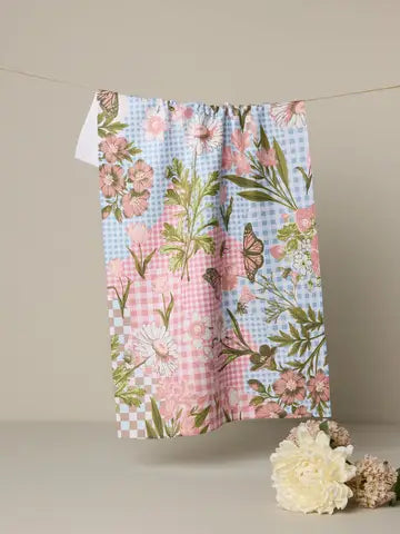 Geometry Floral Collage Tea Towel