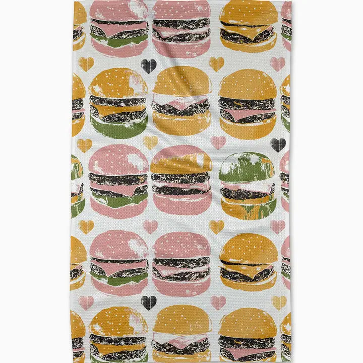 Geometry On the Grill Tea Towel