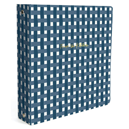Navy Gingham Recipe Binder