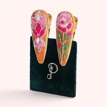 Summer Roses Jeweled Hair Clips