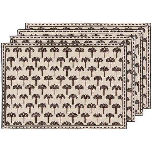 Set of 4 Autumn-Inspired Patterned Placemats