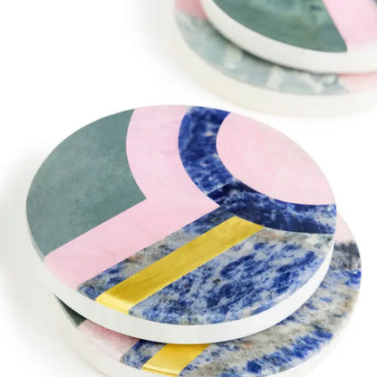 Provence Marble Coasters - Set of 4