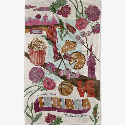Greetings from Indiana Tea Towel