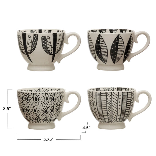 Stoneware Mug with Pattern