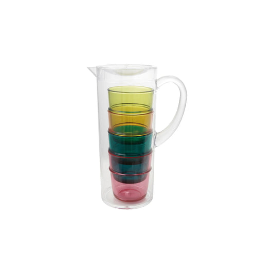 Acrylic Pitcher with Drinking Cups