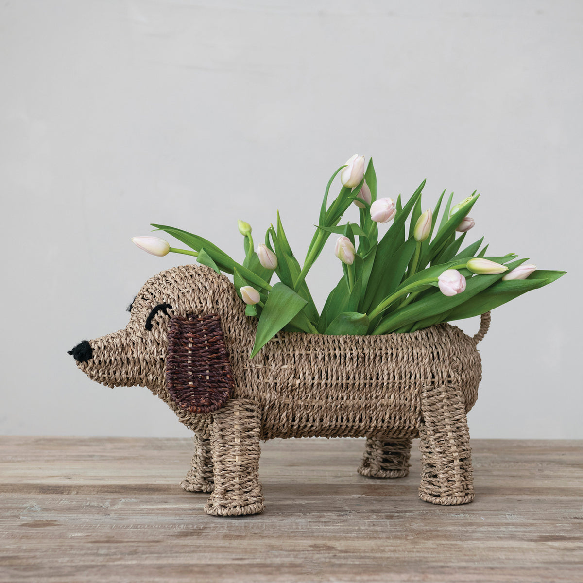 Handwoven Seagrass Dog Basket
