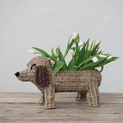 Handwoven Seagrass Dog Basket