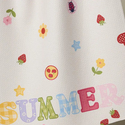 Geometry Summer Alphabet Tea Towel