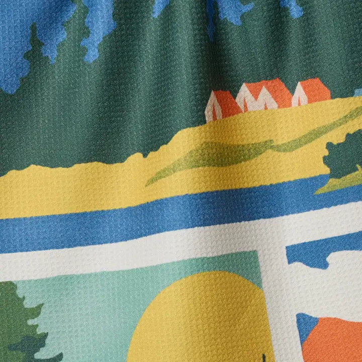 Geometry Happy Hiking Tea Towel