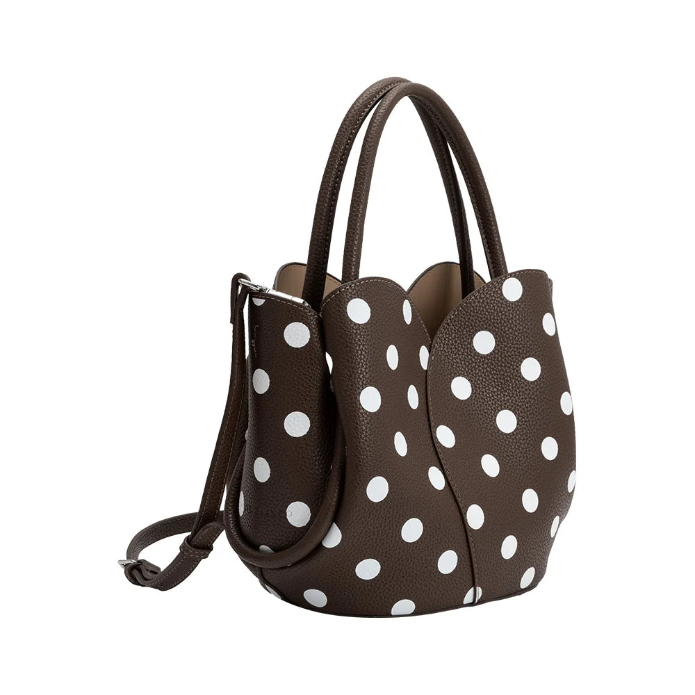 Tulip Chocolate Polka Dot Handbag