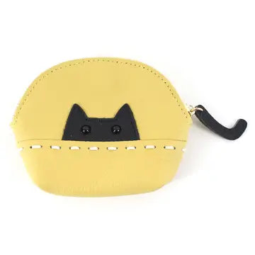 Leather Kitty Coin Purse
