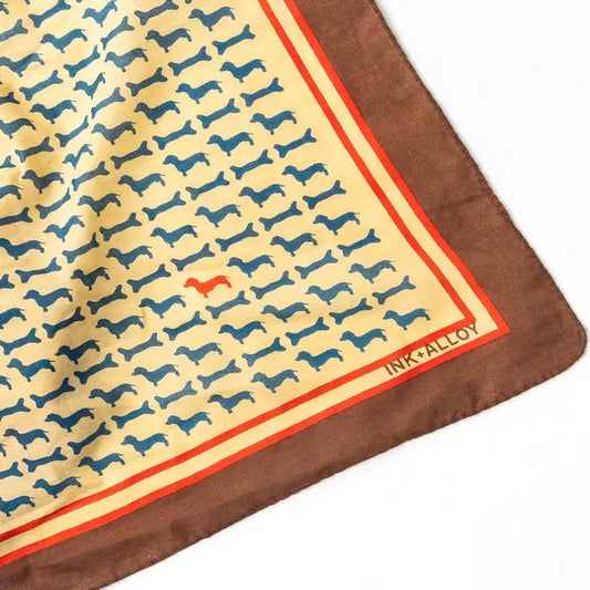Olivia Square Scarf Dachshund Print