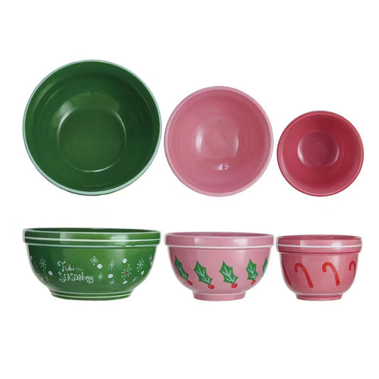 Festive Mixing Bowls - Set of 3