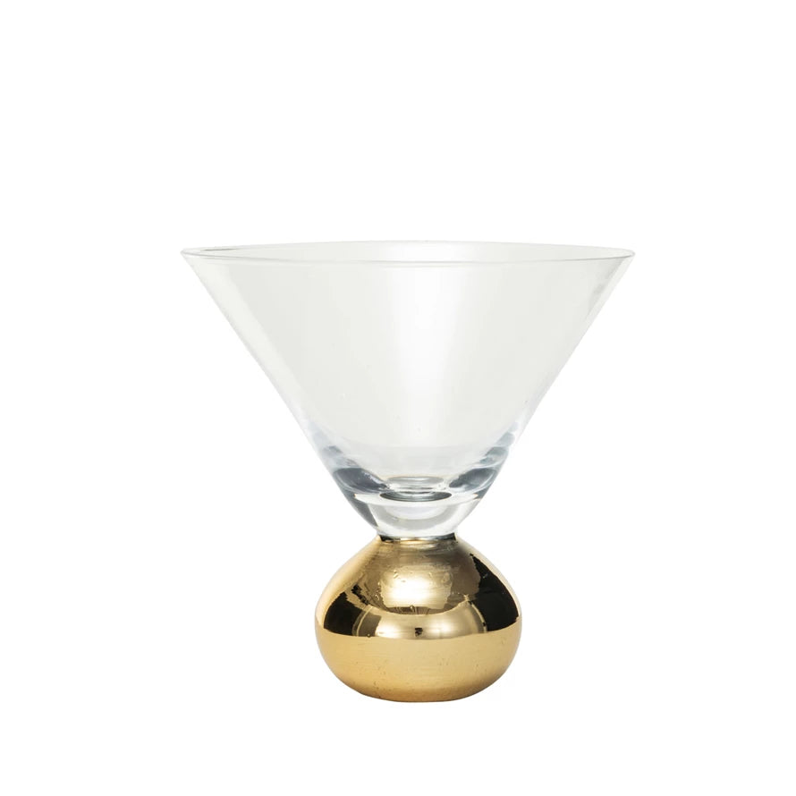 Gold Base Martini Glass