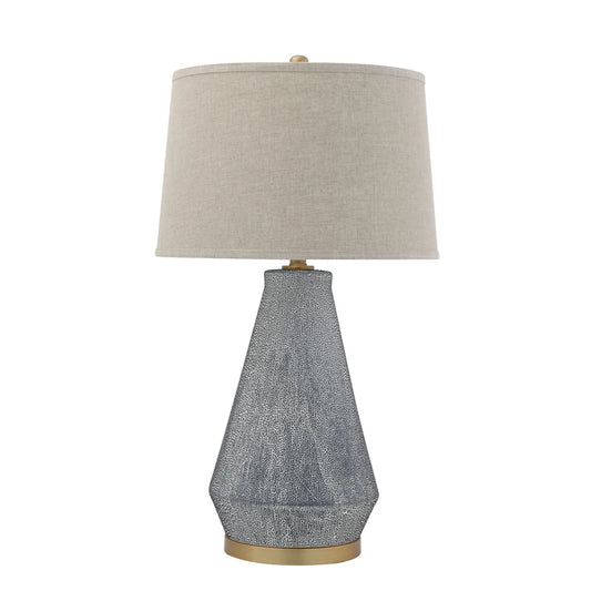 Blue Textured Ceramic Lamp