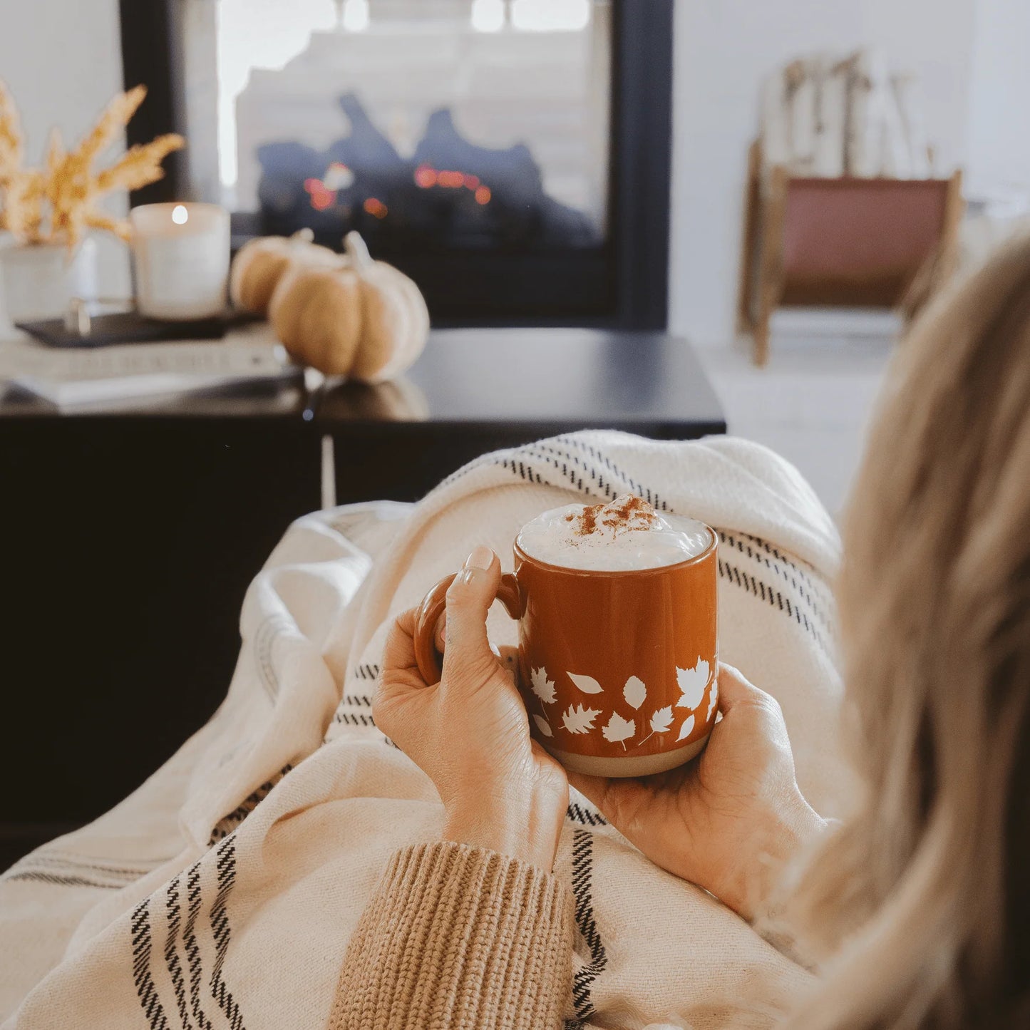 Autumn Leaves Stoneware Coffee Mug