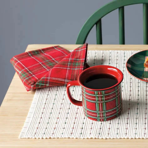 Festive Red & Green Ribbed Placemat