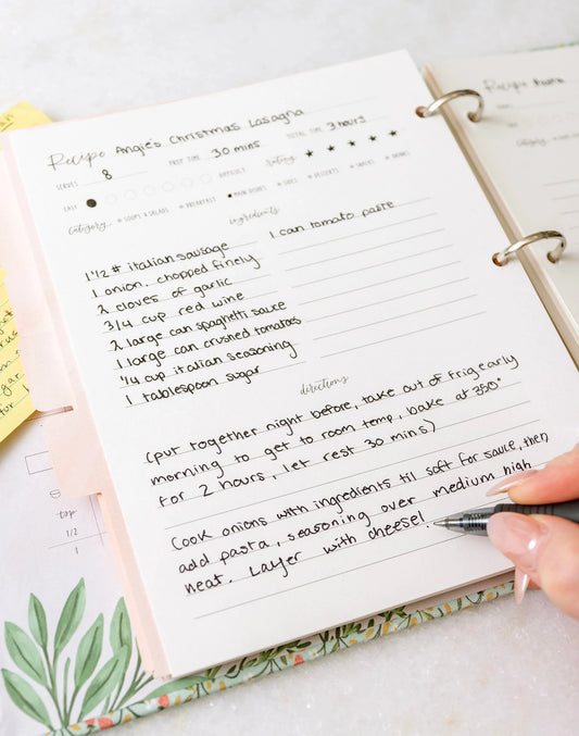 Navy Gingham Recipe Binder