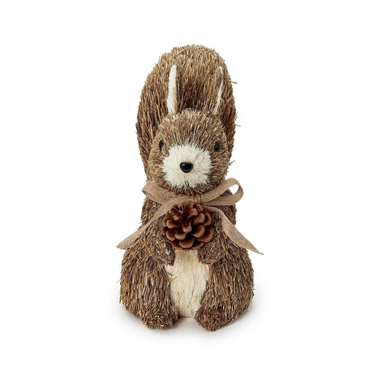 Autumn Sisal Squirrel with Pinecone