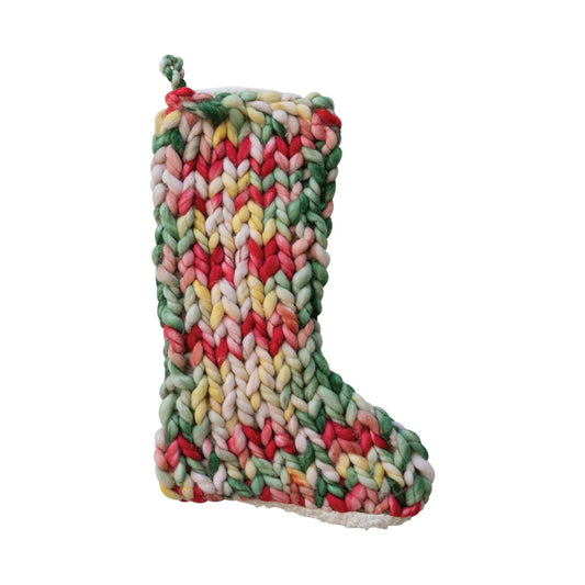 Hand-Woven Acrylic Knit Stocking