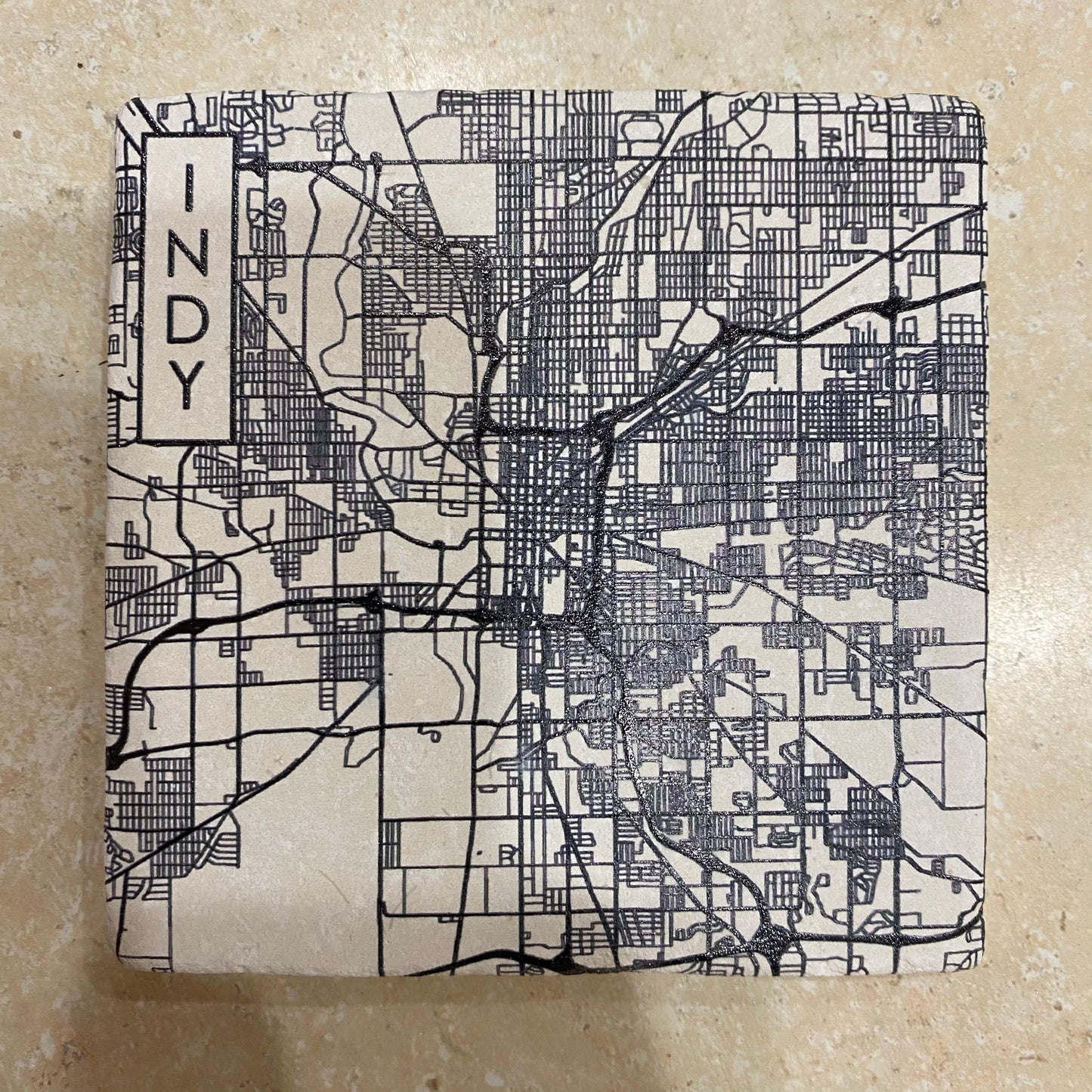Indy Street Map Coaster